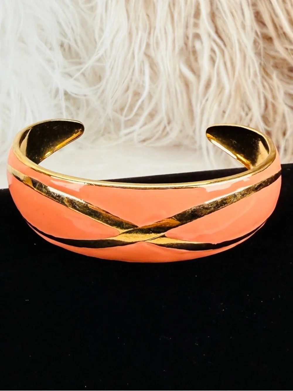 Vibtage Goldtone Coral Cuff Bracelet